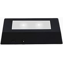 EUSTUMA LED Light Base Rectangle Display Stand In A Variety of Colors,Lighted Up Stand Color Changing Small LED for 3D Glass Crystal Art,Holiday Party Decoration. (Black, Small)