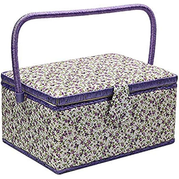 Large Sewing Basket with Accessories, Sewing Organizer Box for Sewing Supplies and DIY Crafting Tools Storage, Sewing Kit Tools for Sewing Mending