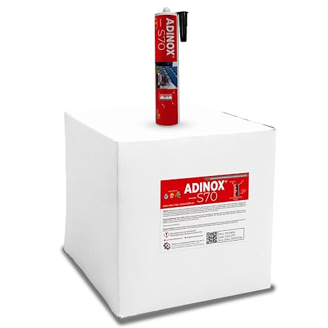 Box of ADINOX S70, Adhesive Sealant for Instant Fixation, Black 25 Cartridges of 290 ml