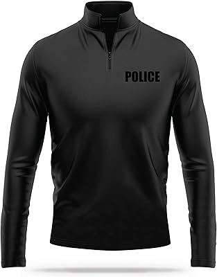 Police Utility Quarter-Zip - USA Patriotic Pullover - 100% Polyester for Odor Free, Moisture-Wicking Comfort.